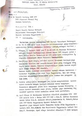 Surat dari Kantor Departemen Penerangan Kotamadya  Daerah Istimewa Yogyakarta kepada Kepala Kanto...