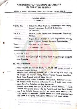 Surat dari Departemen Penerangan Kabupaten Sleman kepada Kepala Kantor Wilayah Departemen Peneran...