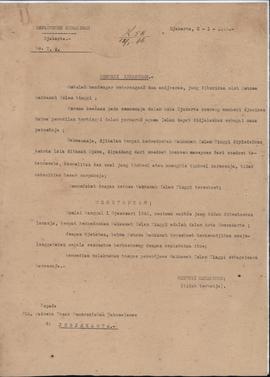 SK Menteri Kehakiman Nomor : T. 2 tanggal 2 Januari 1946, tentang Perpindahan kedudukan Makamah I...