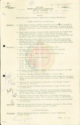 Keputusan Mendikbud No. 0170/U/1975 tentang Pedoman Pelaksanaan Asimilasi di Bidang Pendidikan