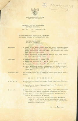 Instruksi Menteri Penerangan RI No. 02/Instr./Menpen/1976 tentang Pembentukan Badan Koordinasi Ke...