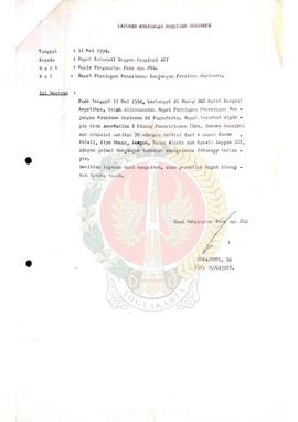 Berkas Kunjungan Presiden Suriname ke Yogyakarta tanggal 12-13 Mei 1994 Kantor Wilayah Departemen...