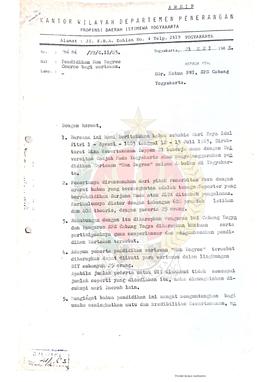 Berkas dari Kantor Wilayah Departemen Penerangan kepada Ketua Persatuan Wartawan Indonesia periha...