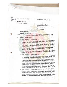 Berkas Surat dari Kepala Kantor Wilayah Departemen Penerangan Daerah Istimewa Yogyakarta kepada D...