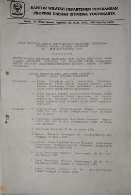 Surat Keputusan Kepala Kantor Wilayah Departemen Penerangan Daerah Istimewa Yogyakarta Nomor : 01...