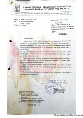 Surat dari Kepala Bagian Umum yang bertindak atasnama Kepala Kantor Wilayah Departemen Penerangan...