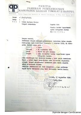 Berkas Laporan Penyelenggaraan Sarasehan Pembangunan dalam rangka Hari Kesaktian Pancasila 1 Okto...