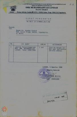 Laporan hasil orientasi siswa baru tahun ajaran 1998/1999 SMK Muhammadiyah Lendah