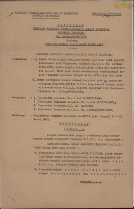 Surat Keputusan Pimpinan MPRS RI Nomor : 3/Pimp/MPRS/1961, tentang  Penetapan Rencana Kerja Badan...