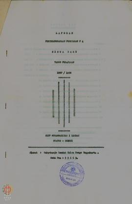 Laporan Penyelenggaraan Penataran P-4siswa baru tahun ajaran 1997/1998.