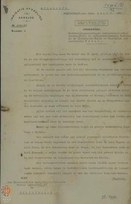 Surat dari Kepala Irigasi Afdeeling Serajoe di Purworejo tertanggal 9 Juli 1927 Nomor 3759/N2 dit...
