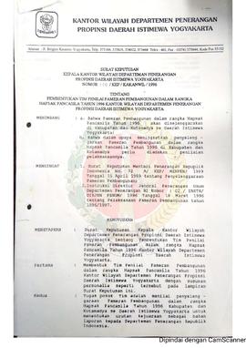 Surat Keputusan Kepala Kantor Wilayah Departemen Penerangan Daerah Istimewa Yogyakarta Nomor : 09...