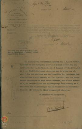 Surat dari Zelfbestuur Controle Bureu, Residensi Yogyakarta tertanggal 3 Februari 1927 No. 1368/D...