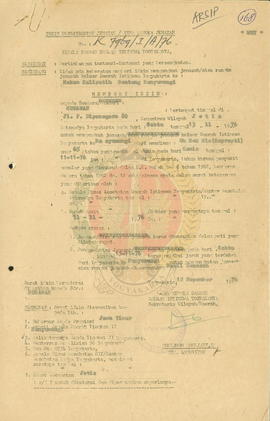 Surat ijin pengangkutan jenazah kepada Sdr. Gunawan di Jl. P. Diponegoro No. 80 Jetis Yogyakarta