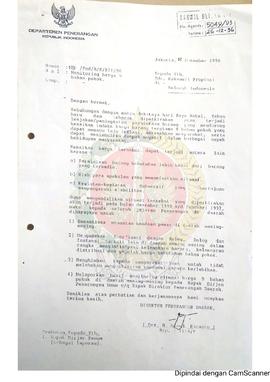 Surat dari Direktur Penerangan Departemen Penerangan Republik Indonesia Jakarta kepada Kepala Kan...