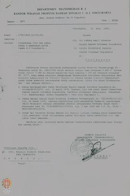Surat Keputusan Kepala Kantor Wilayah Direktorat jendral Transmigrasi DIY tentang Penunjukan Peja...