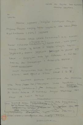 Surat dari Gubernur Jogjakarta mengenai Permohonan Ijin Onderneming Kedaton Pleret untuk pemasang...