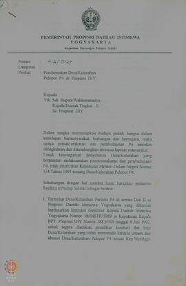 Surat  dari  Pemerintah  Propinsi  Daerah  Istimewa   Yogyakarta No.414/0127    tanggal    Januar...