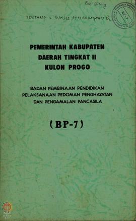 Laporan Masa Bhakti Bupati Kepala Daerah Tingkat II Kulon Progo 1985/1986     sampai     dengan  ...