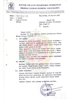 Berkas surat dari Kepala Kantor Wilayah Departemen Penerangan  Daerah Istimewa Yogyakarta kepada ...
