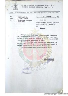 Berkas surat perihal permohonan penerbitan suplemen dengan nama Rubrik “Yogyakarta in a week” bag...