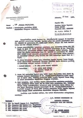 Surat dari Direktorat Jenderal Pembinaan Pers dan Grafika Departemen Penerangan Republik Indonesi...