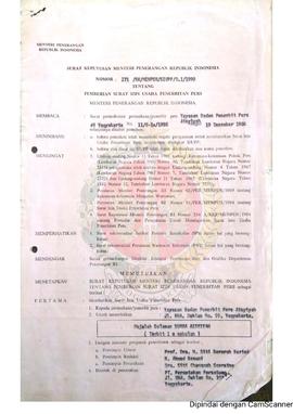 Surat Keputusan Menteri Penerangan Repubulik Indonesia Nomor : 271/SK/MENPEN/ SIUPP/D.1/1990 tent...