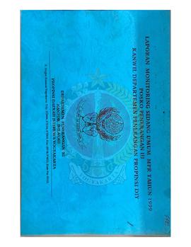 Laporan Monitoring Sidang Umum  Majelis Permusyawaratan Rakyat  Tahun 1999 Posko Penerangan III K...