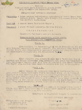 Peraturan Presiden Nomor : 3 Tahun 1946 tentang  Perhubungan Dewan Pertahanan Daerah dengan Djawa...