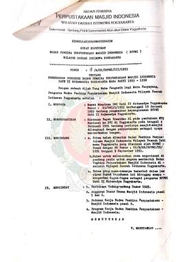 Surat Keputusan Badan Pembina Perpustakaan Masjid Indonesia (BPPMI) wilayah Daerah Istimewa Yogya...