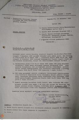 Surat Edaran dari Kantor Perbendaharaan dan Kas Negara Yogyakarta perihal pembayaran tunjangan ja...