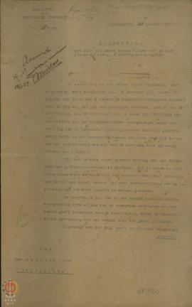 Surat dari Voorzitter der Tehnische Commissie tertanggal 20 Januari 1927 Nomor 15/T.Z.W  ditujuka...