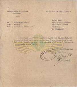 Surat dari Yayasan Rarajongrang bag. Umum Nomor : 23/JRD/1968 kepada Kepala Angkatan Kepolisian S...