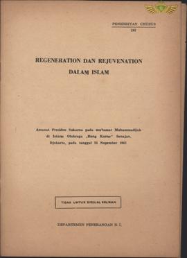 Buku salinan Amanat Presiden Sukarno pada Mu’tamar Muhamadiyah di Istana Olah Raga ”Bung Karno” S...