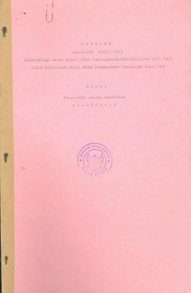 Checklist pengumpulan bahan dan jawaban hasil penyelenggaraan Pemilu 1971 untuk menyusun Pola Das...