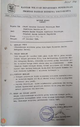 Berkas surat dari Kepala Bidang Hubungan Penerangan Masyarakat yang bertindak atas nama Kepala  K...