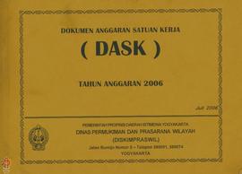 Dokumen Anggaran Satuan Kerja (DASK) Tahun Anggaran 2006 Dinas Pemukiman dan Prasarana Wilayah Da...