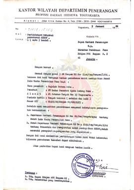 Berkas surat dari Kepala Kantor Wilayah Departemen Penerangan Daerah Istimewa Yogyakarta kepada B...