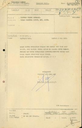 Surat kawat tentang pemberian pesawat casette untuk kelancaran pelaksanaan Pemilu 1977