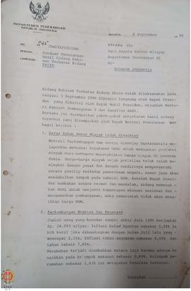 Surat dari Direktur Penerangan Daerah Departemen Penerangan Republik Indonesia kepada Kepala Kant...