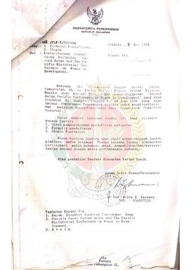Berkas Surat Bulan April dan Mei 1994 perihal pemberitahuan pendaftaran peliputan “Second Asian a...