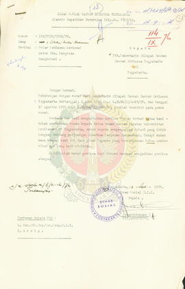 Gelar Pahlawan Nasional  untuk almarhum Pangeran Mangkubumi.