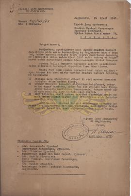 Surat dari Yayasan Rarajongrang kepada Menteri Penerangan RI tanggal 26 Juli 1968 tentang obname ...