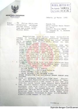 Surat dari Direktur Jenderal Pembinaan Pers dan Grafika Departemen Peneranga Republik Indonesia J...