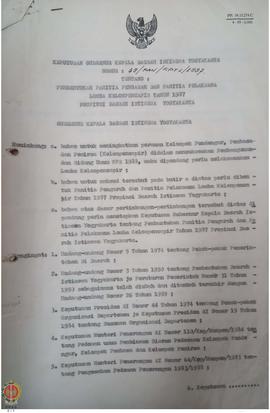 Keputusan Gubernur Kepala Daerah Istimewa Yogyakarta Nomor : 39/PAN/KPTS/1987 tentang pembentukan...
