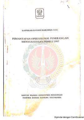 Laporan Bahan Rakerna 1996 Departemen Penerangan Republik Indonesia dengan judul “Pemantapan Oper...