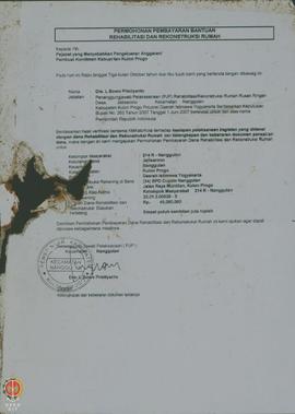 Berkas surat dari Penanggung Jawab Pelaksanaan (PJP) Kecamatan Nanggulan Bapak Drs. L. Bowo Prist...