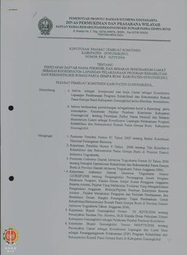 Surat Keputusan Pejabat Pembuat Komitmen Kabupaten Gunungkidul Nomor : 123/KPTS/2006 tentang Pene...
