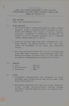Proposal Lomba Cipta Gending bernafaskan P-4 tahun  1996/1997 diselenggarakan oleh Sekolah Meneng...