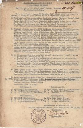 Putusan – putusan  Rapat Pleno ke XXXI Panitia Pemilihan Daerah (PPD) DIY tanggal   12 Agustus 1957.